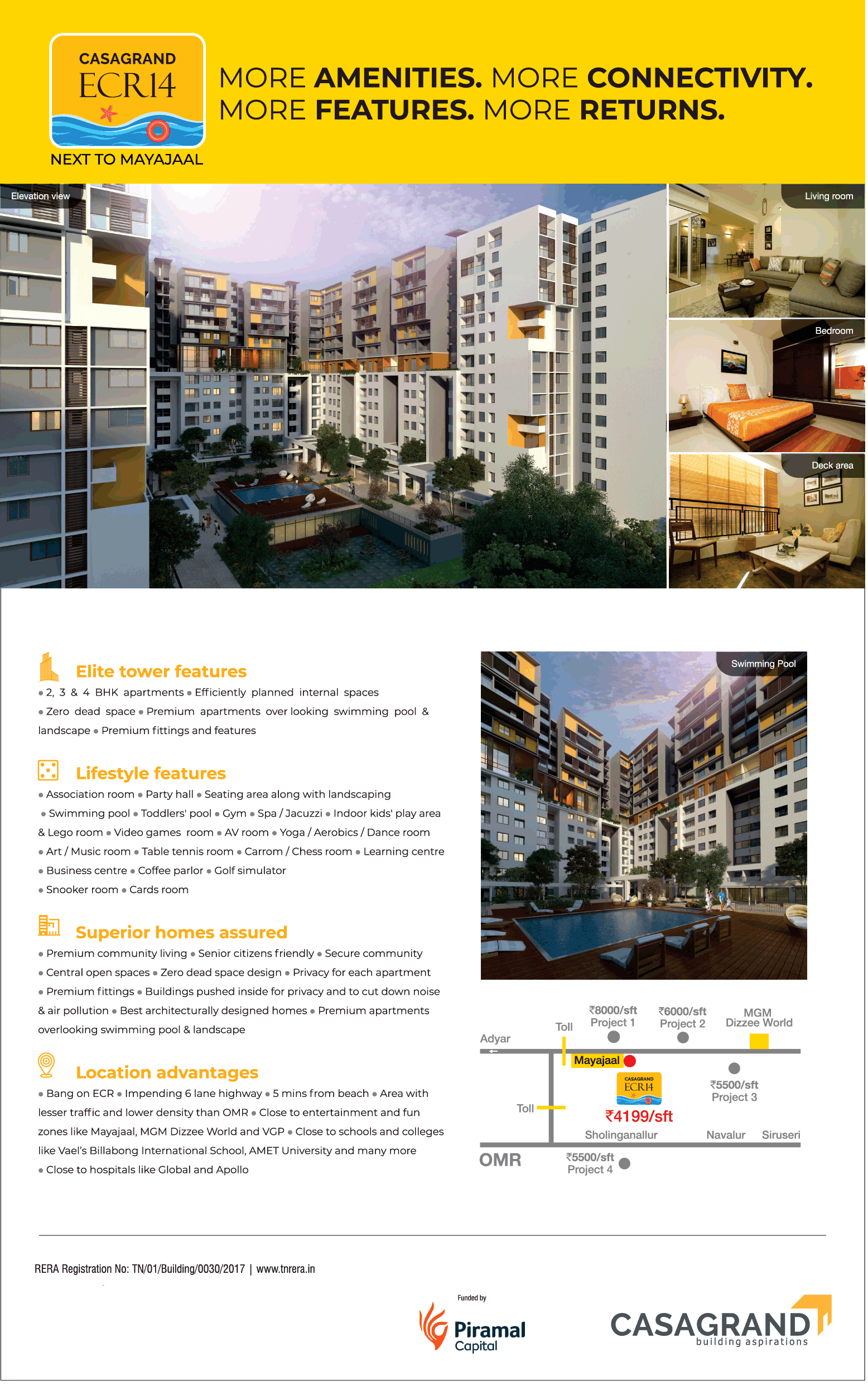 Avail More Amenities, Connectivity, Features, Returns at Casagrand ECR14 in Chennai Update